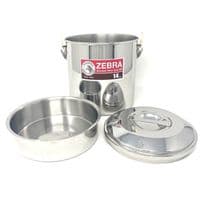 Zebra Billy Can Tin Stainless Steel 14cm - Auto Lock Lid